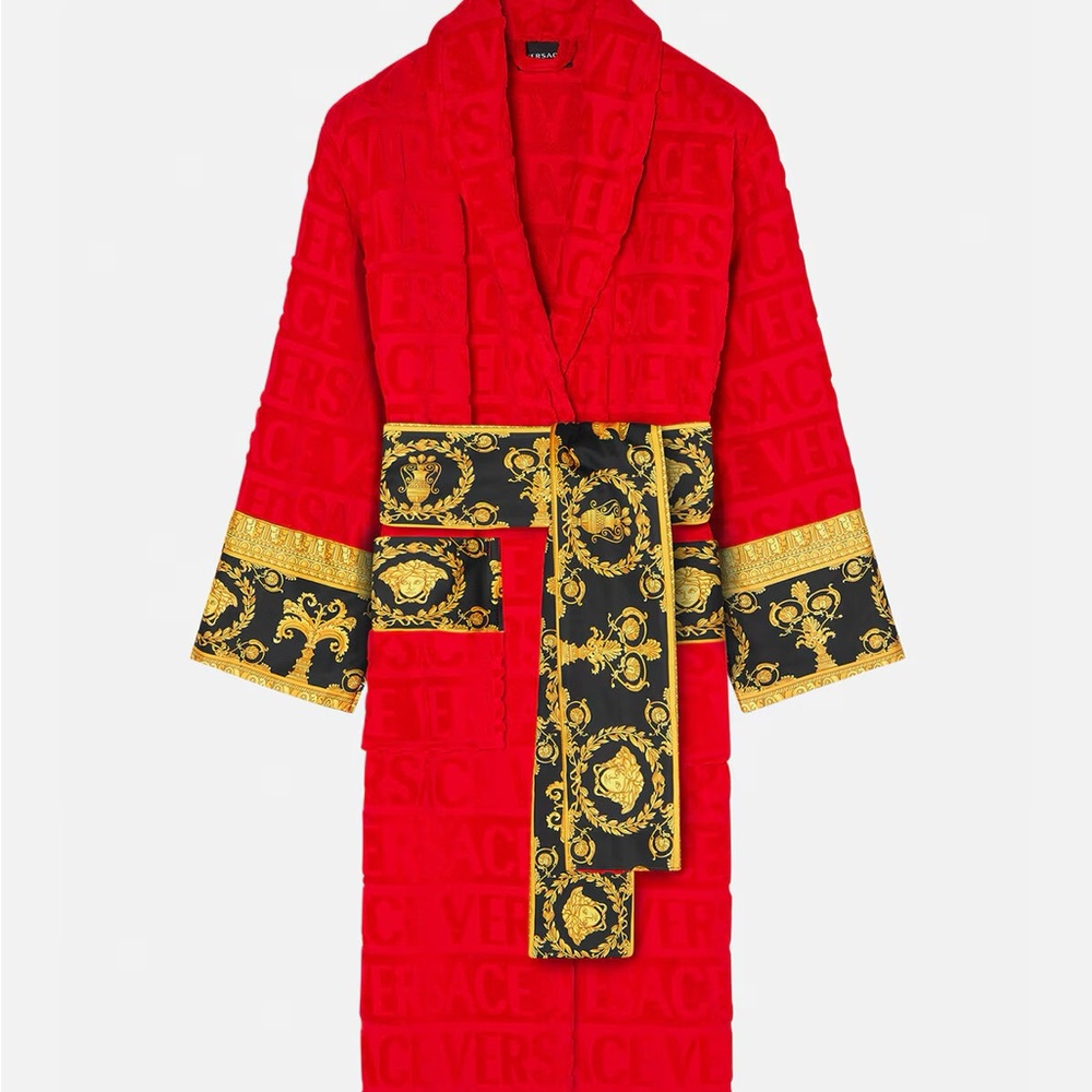 Versace Red Robe with Gold Accents